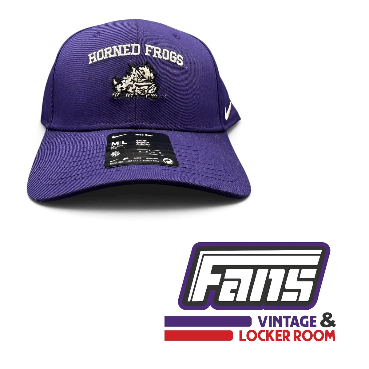 TCU Horned Frog Logo Team Issued Nike Purple SnapBack Hat