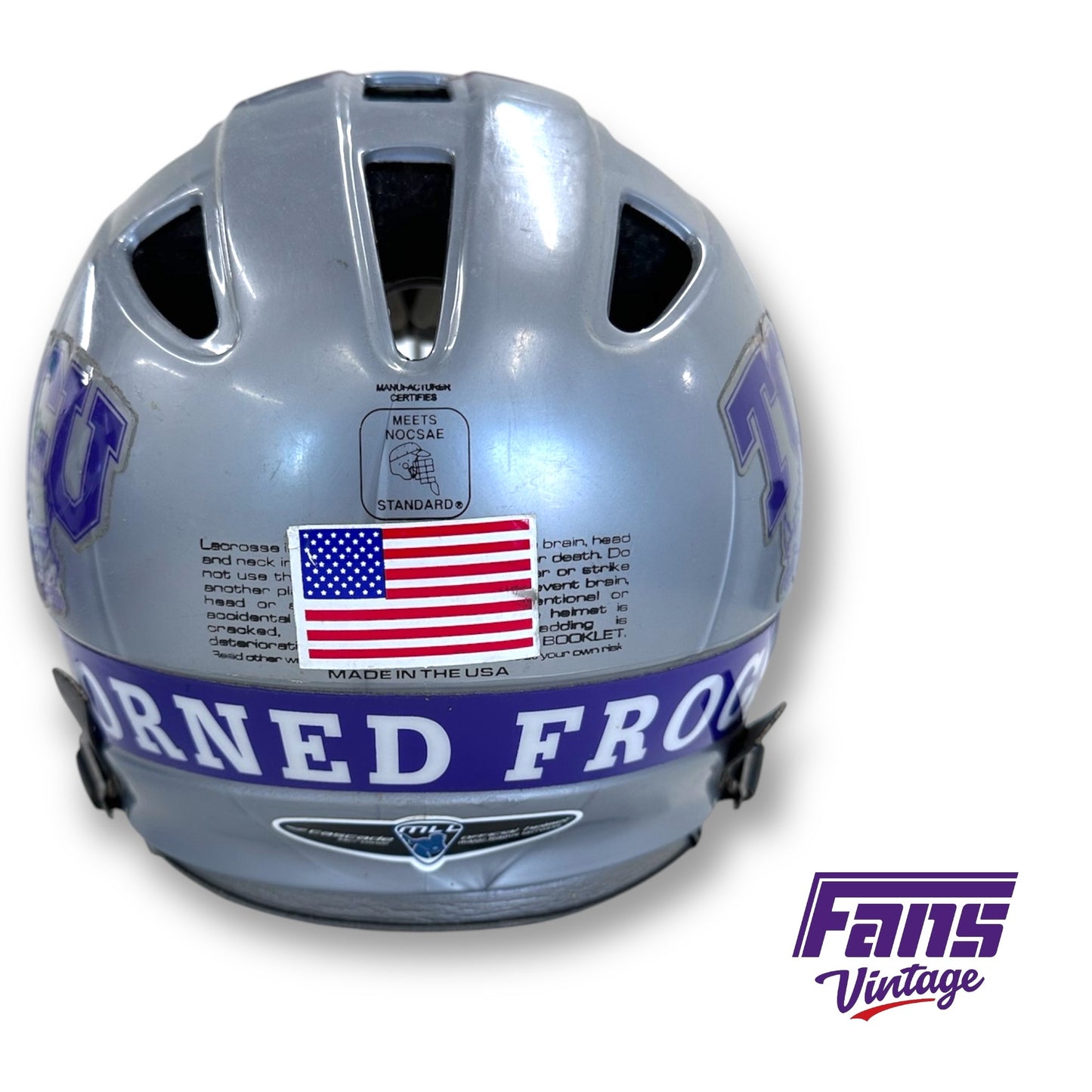 Vintage 2010s Gray TCU Lacrosse Helmet