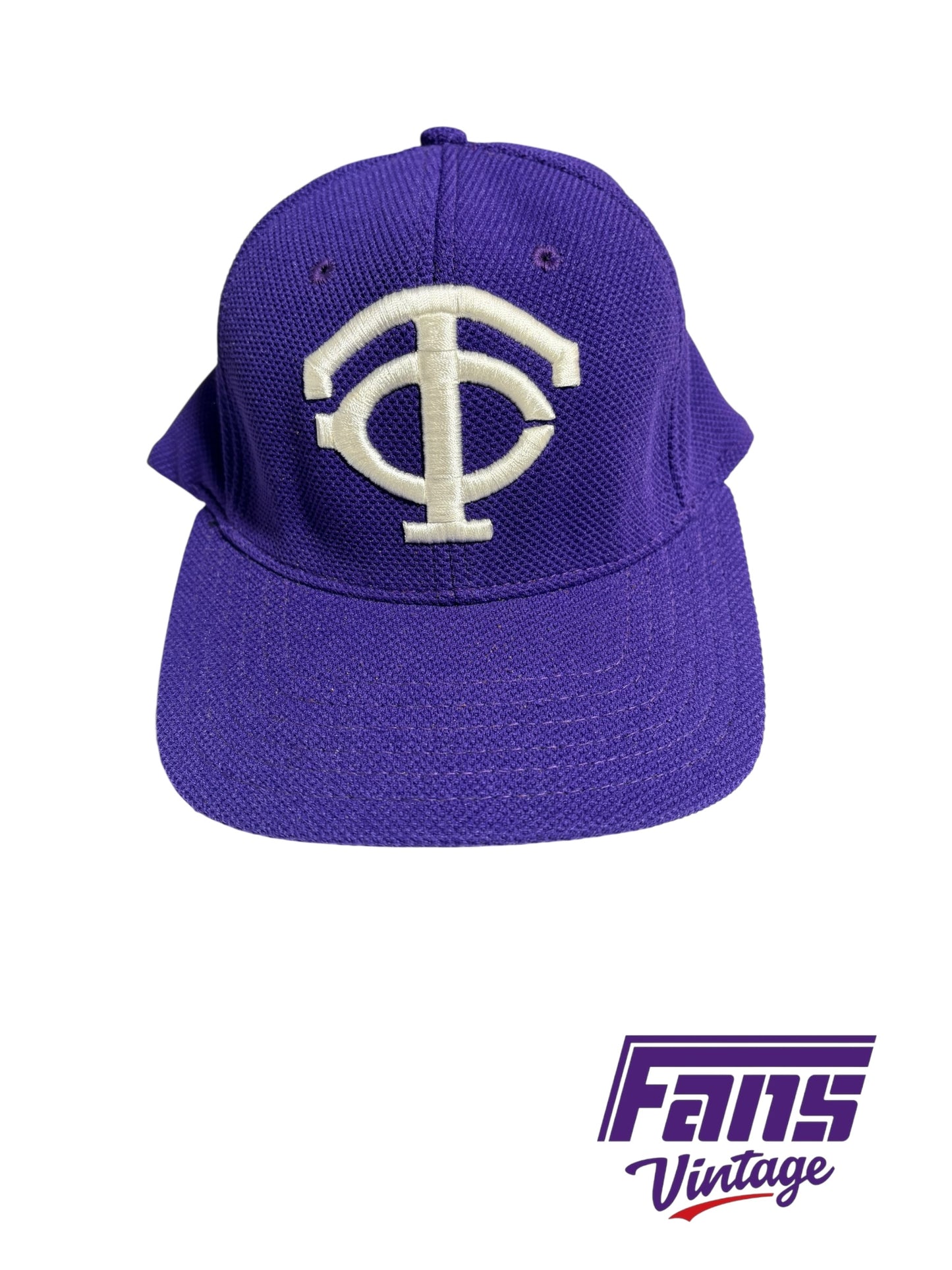 Vintage TCU Baseball Team Issued Fitted Hat with throwback logo