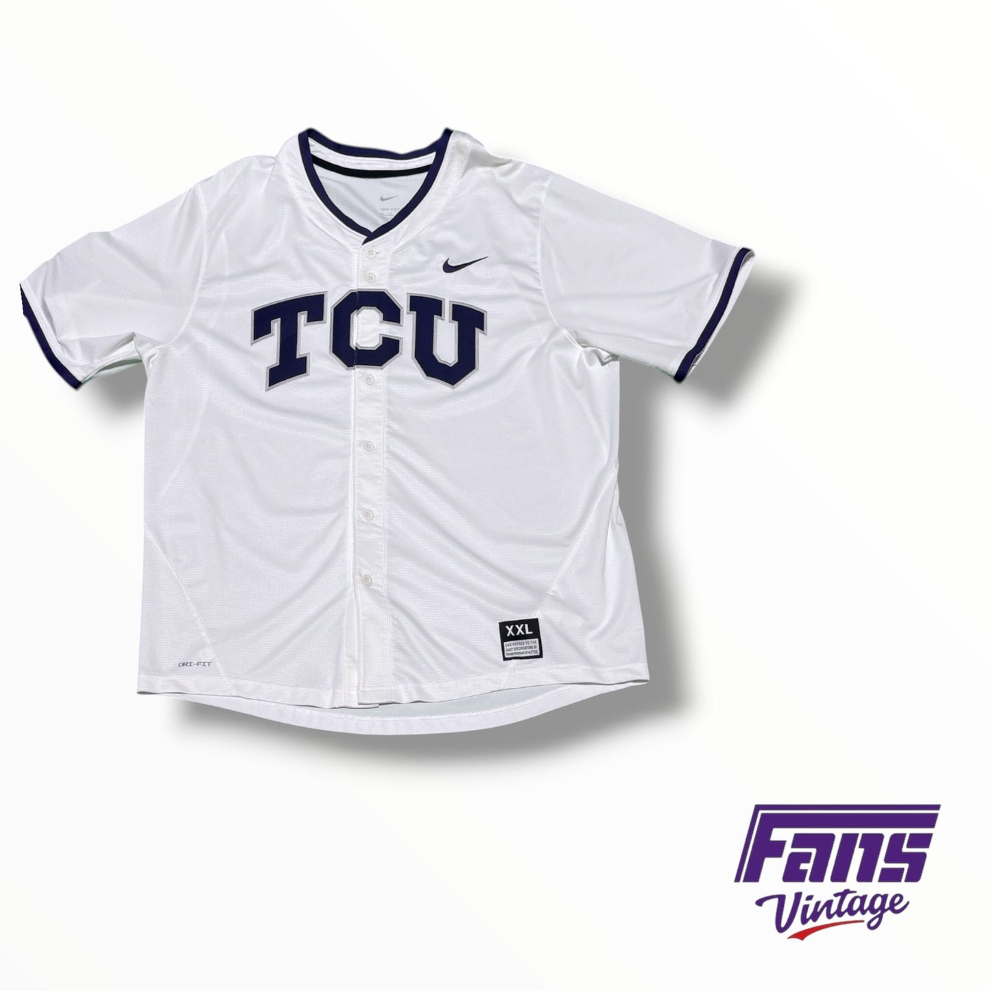 Nike TCU baseball 2024 White Out jersey