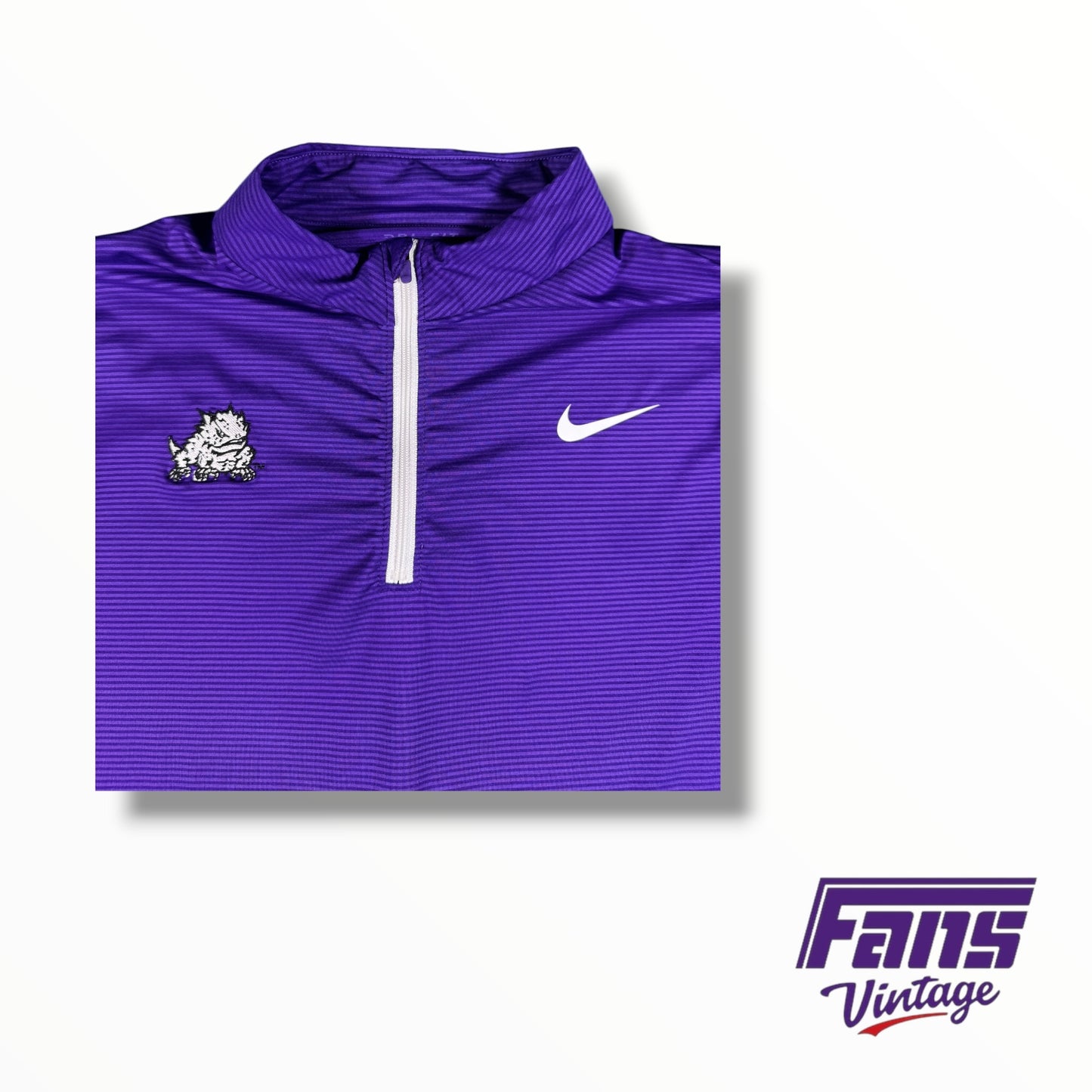 TCU Nike Team Issued Women’s Purple Striped Quarter-Zip