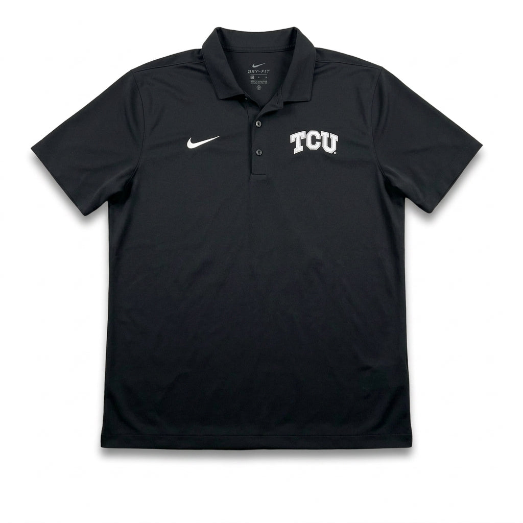 TCU Football Team Issued Blackout Matte Heather Polo
