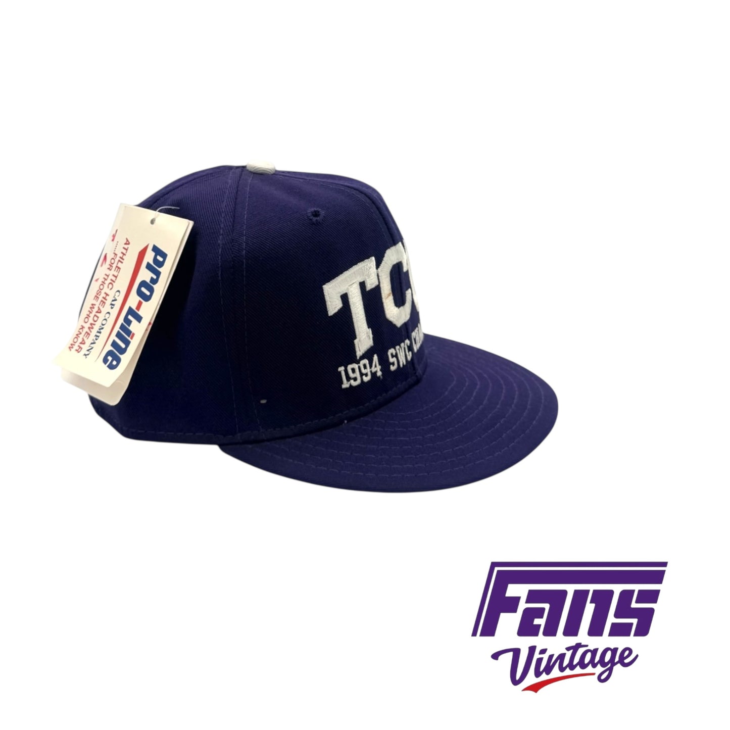 Ultra RARE! TCU Football team issued 1994 SWC champions hat with tags!