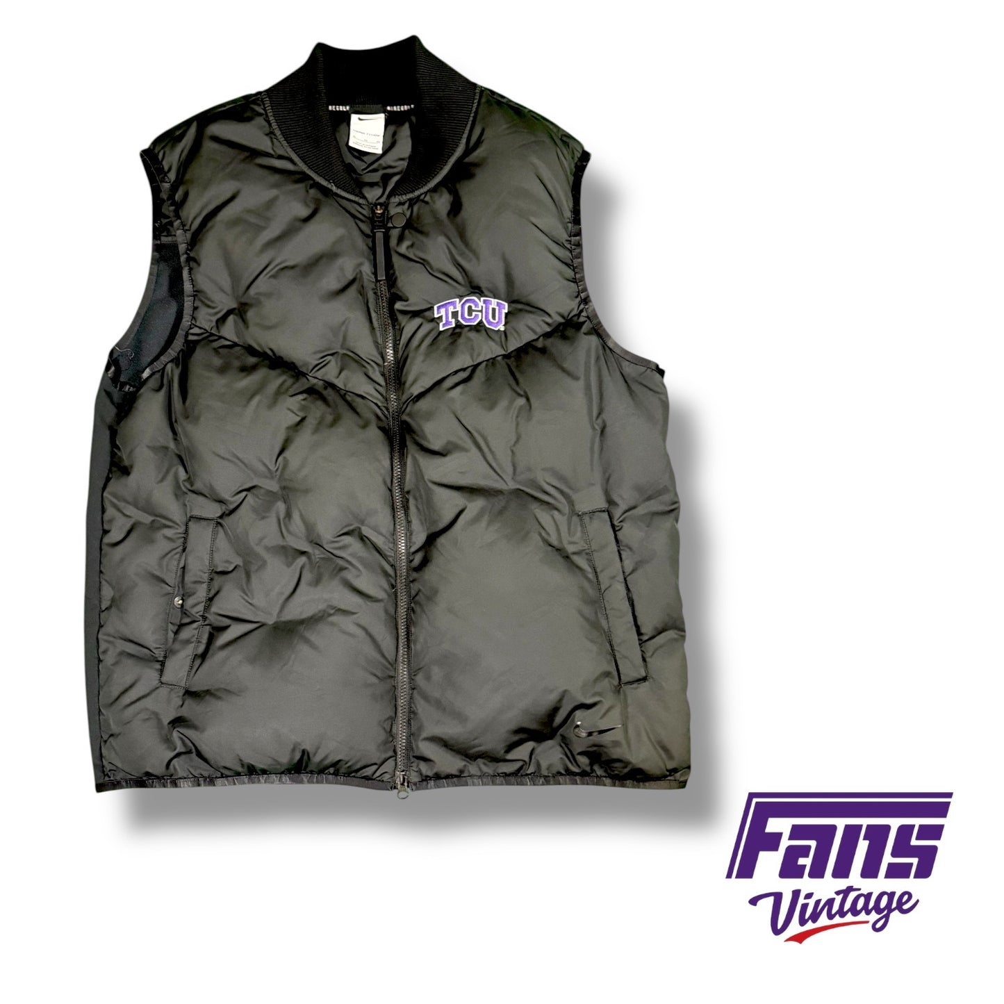 RARE! TCU Football Coach’s Team Issue Nike Thermafit ADV Custom Goose Down Vest by Nike Golf