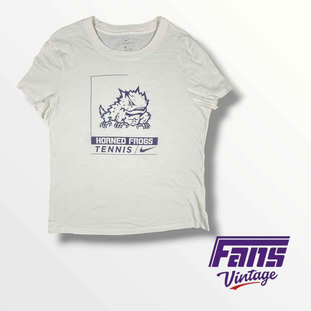 Team-Issued Nike White TCU Tennis T-Shirt
