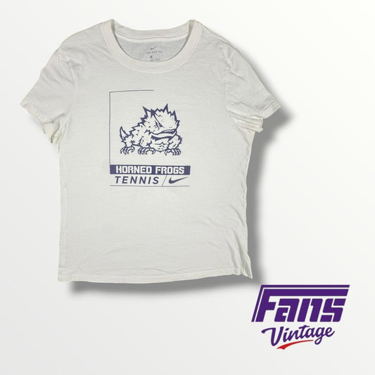 Team-Issued Nike White TCU Tennis T-Shirt