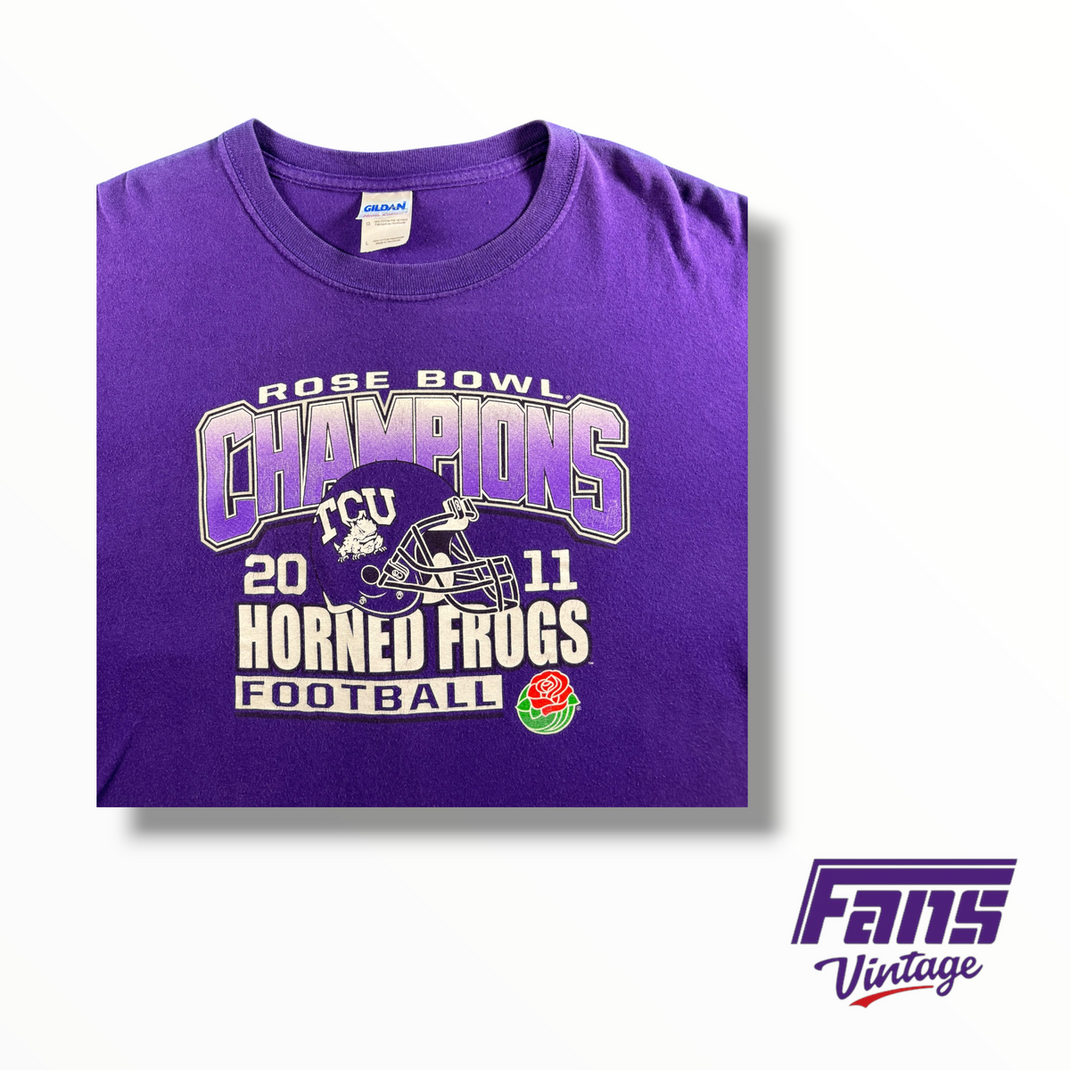 Vintage TCU Rose Bowl Champions Helmet Tee