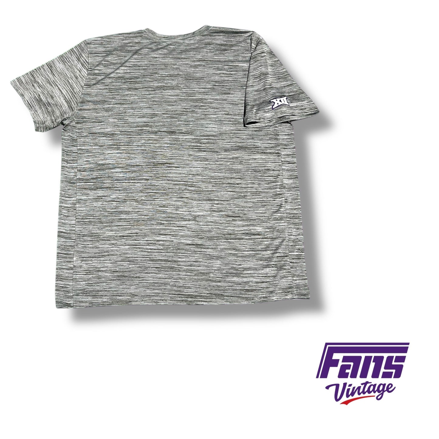 TCU Nike Team issued heather grey DRI-FIT t shirt with printed "Horned Frogs" logo