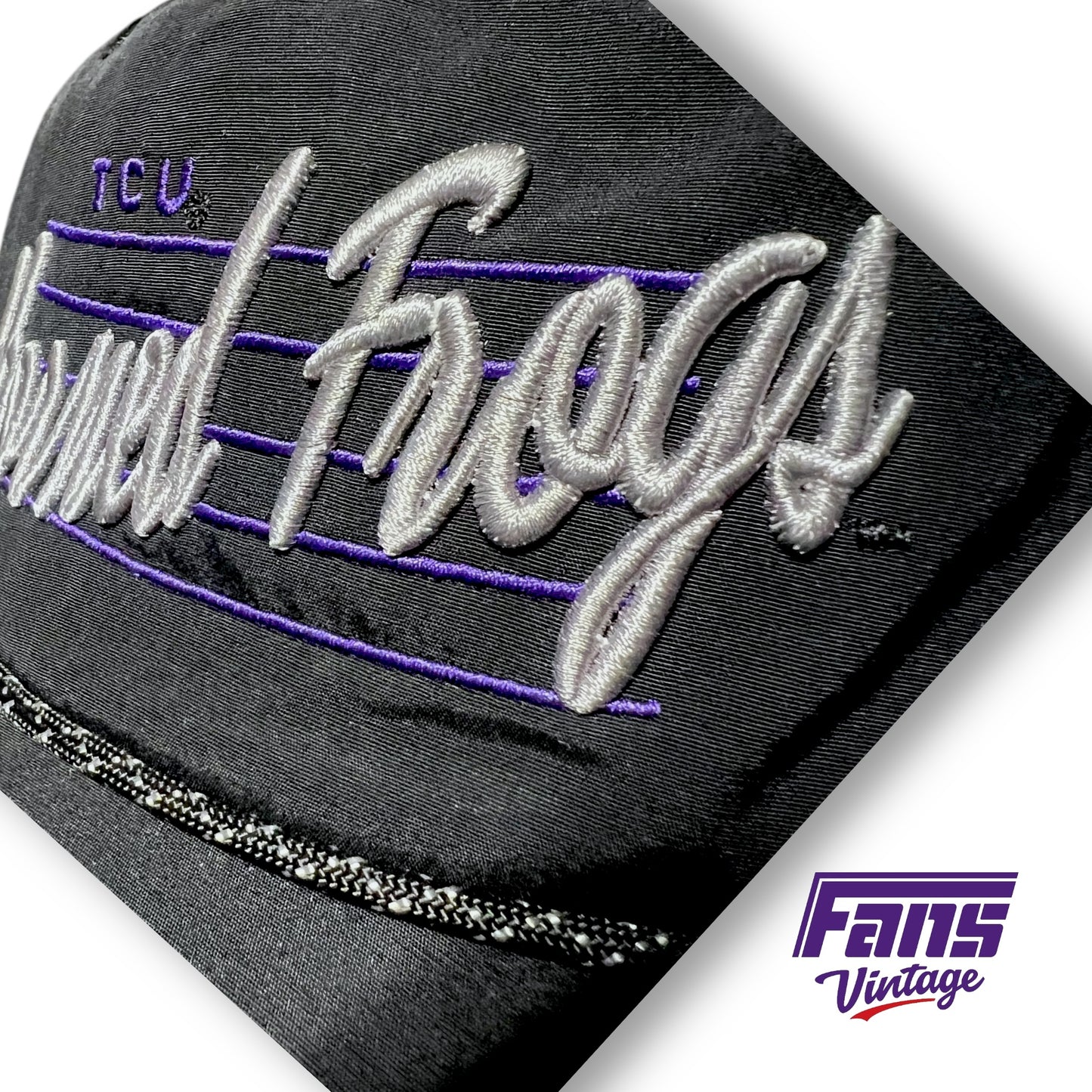 TCU Vintage Style Rope Snapback Hat with awesome details!