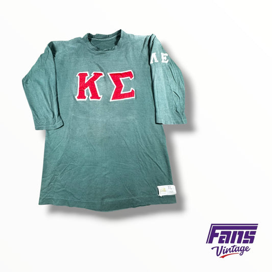 Vintage 70s Rare Double Sided Fraternity Kappa Sigma 3/4 Inch Sleeve Jersey Style Stitched Tee