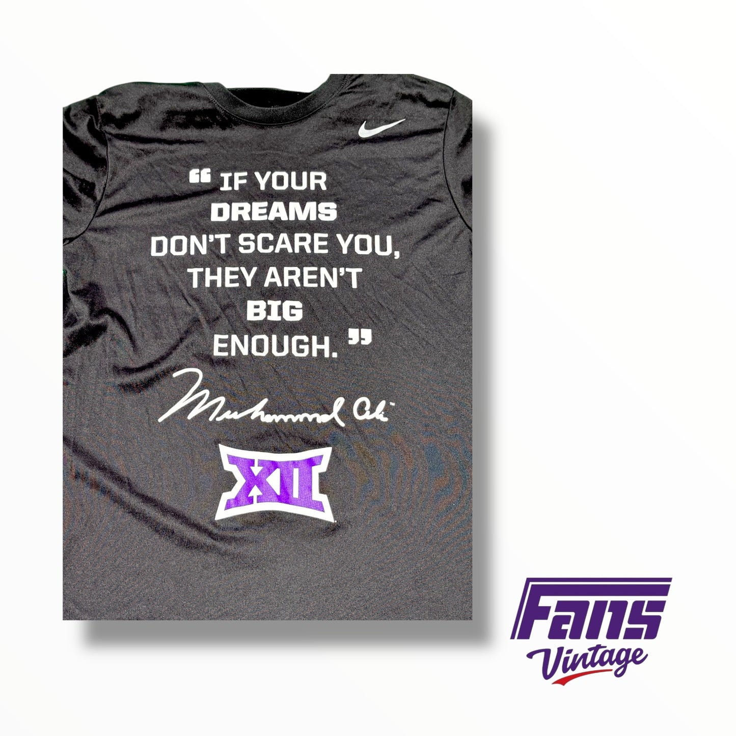 TCU Basketball Nike Team Issued Muhammad Ali Big XII Black History Month Quote T-Shirt