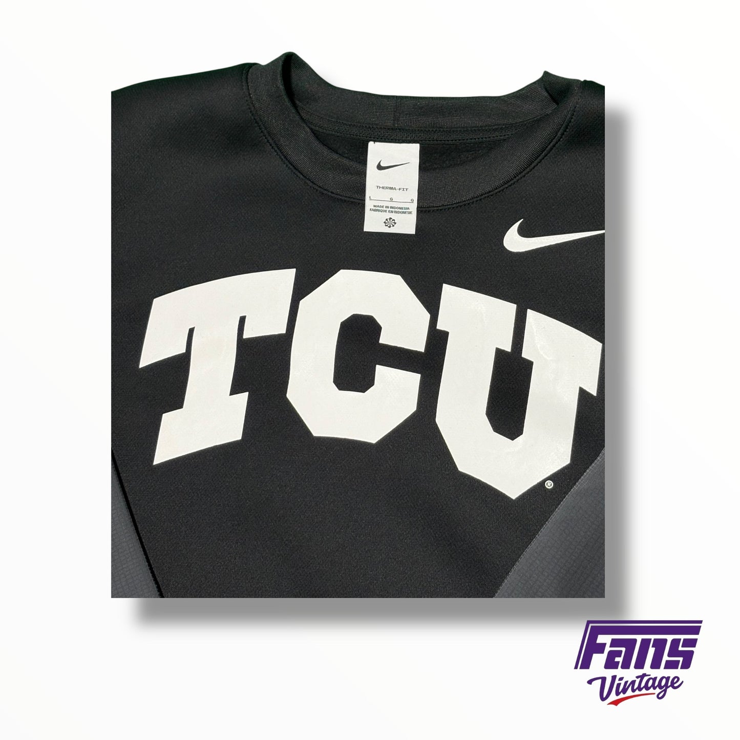 TCU Nike Player Issued 2025 Alamo Bowl Team issued black crewneck