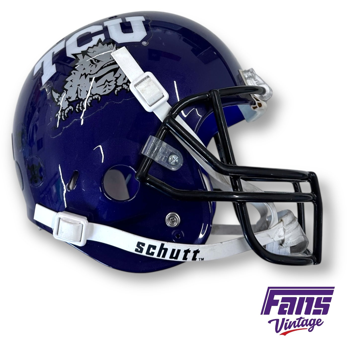 Y2K Era Authentic Team Issue Player Worn TCU Football Helmet