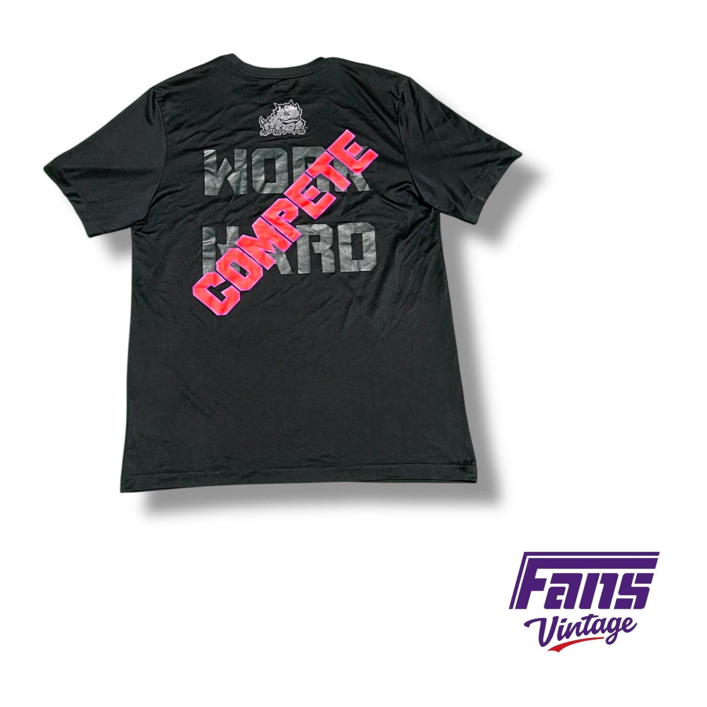 RARE! TCU football team issued Nike “BLEAD PURPLE” training shirt - double sided with ‘spit blood’ colorway
