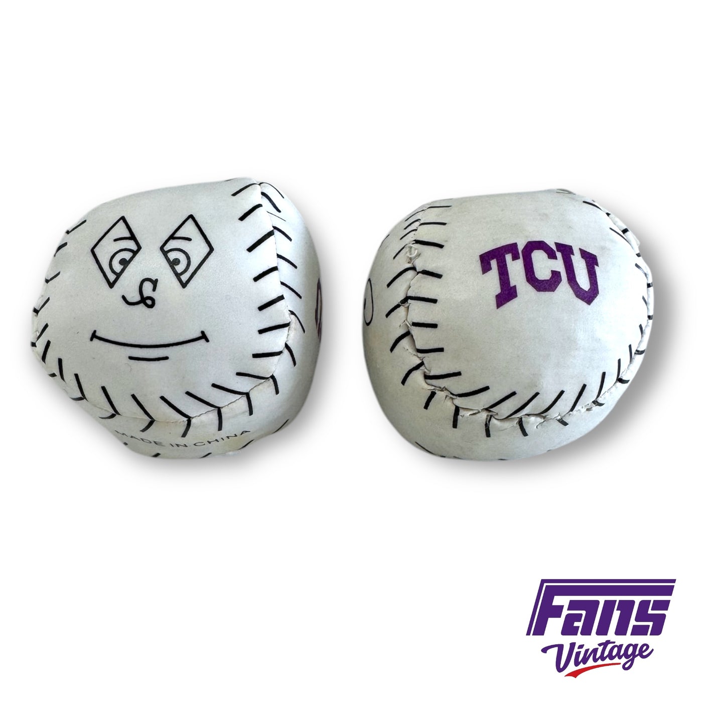 TCU Baseball Fan Collectibles - Noisemaker Maraca & Two hacky sack toys