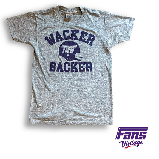 GRAIL 1984 Vintage TCU Football Flying T “Wacker Backer” Shirt