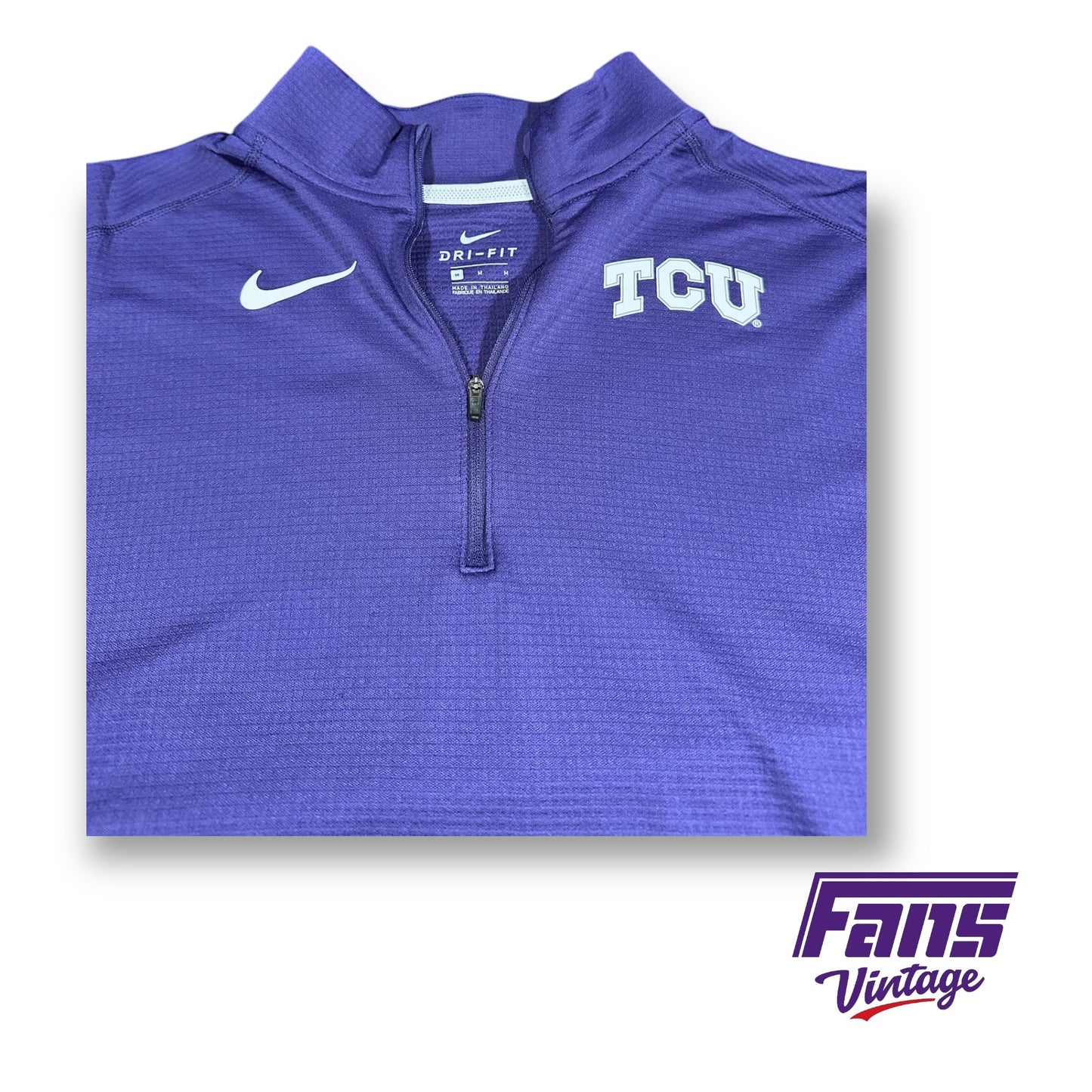 TCU Team Issue Premium Weave Lightweight Quarter Zip Pullover