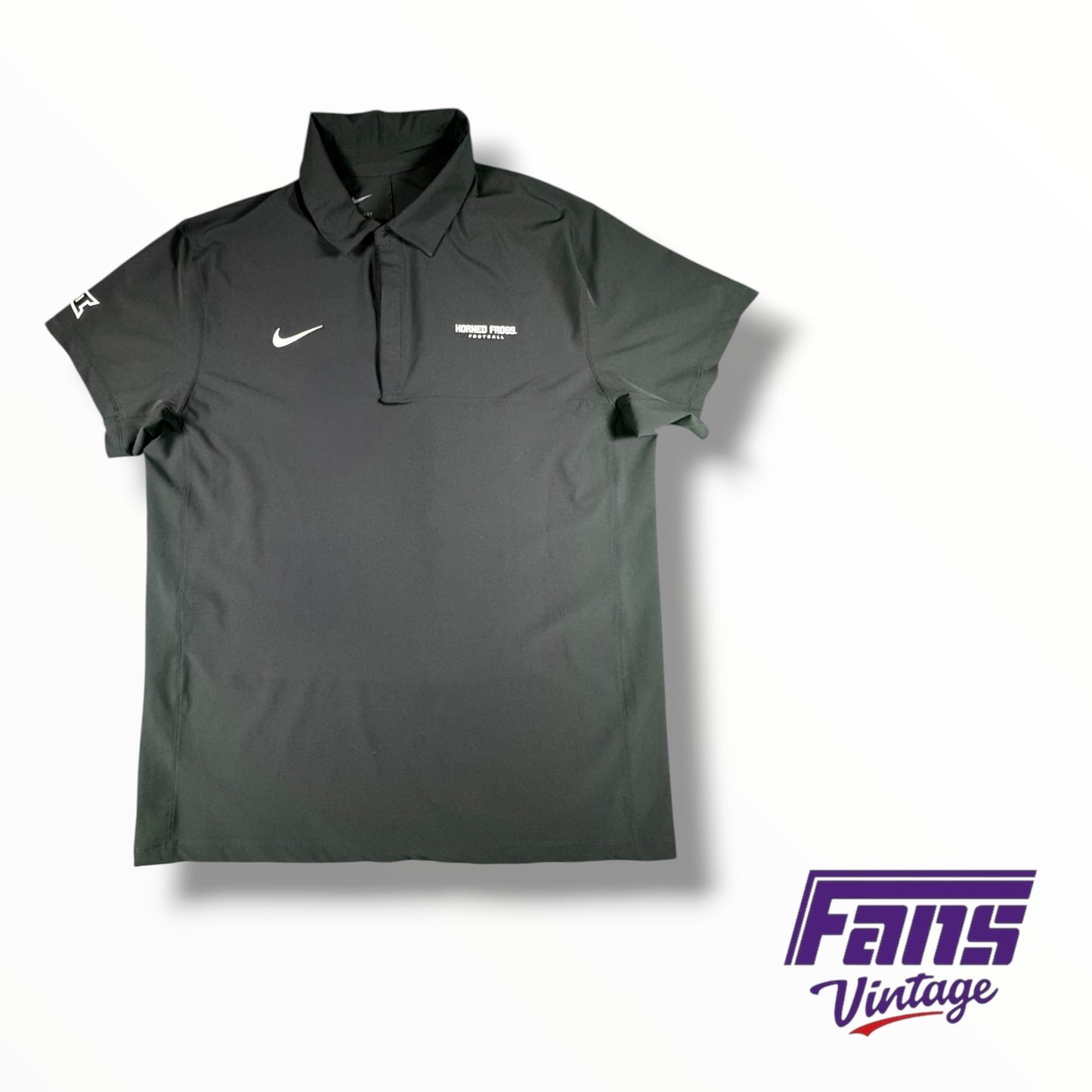 TCU Football Team Issued Premium Matte Drifit Blackout Polo