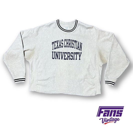 Vintage TCU Crewneck Sweater - Custom cropped Champion reverse weave!