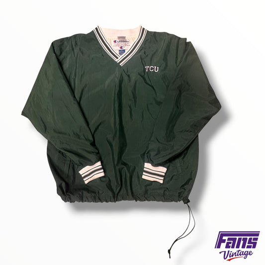 Y2K Vintage TCU Windbreaker Style Champion Pullover with Premium Details
