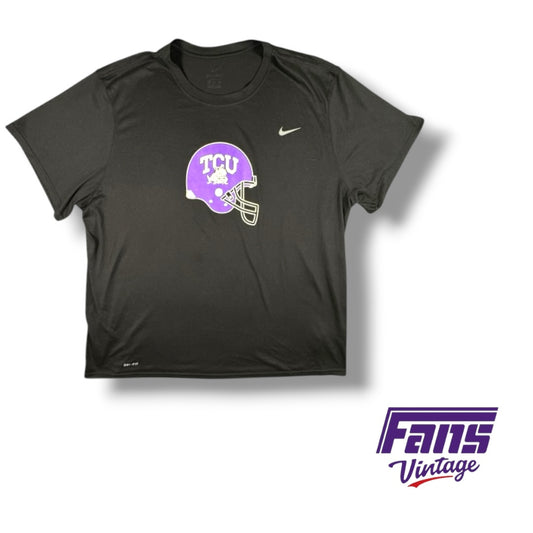 TCU Football Nike Tee with Helmet Detail