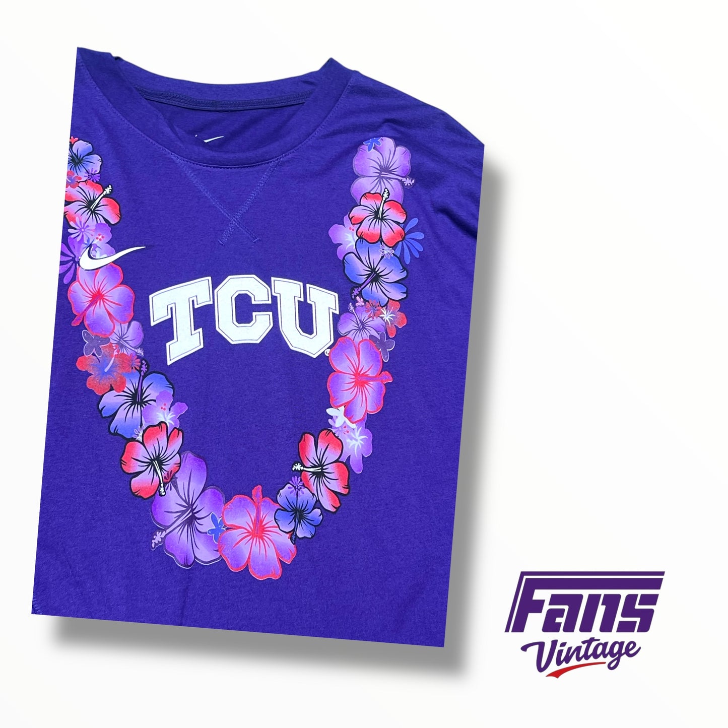 TCU Nike Team Issued Hawaii Tournament Custom Lei Shooting Long Sleeve  Shirt ￼
