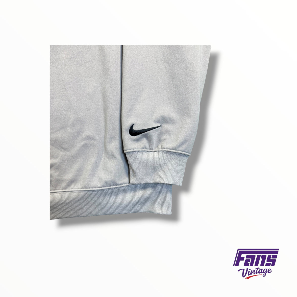 TCU Team Issued Woven Deluxe Beige Quarter Zip Pullover with Embroidered Logos