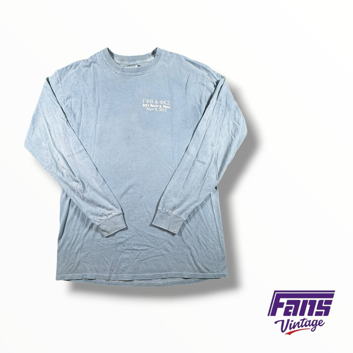 Vintage TCU Double Sided Sorority Gamma Phi Beta and Fraternity Phi Kappa Sigma 80s Rock and Roll Distressed Longsleeve Tee