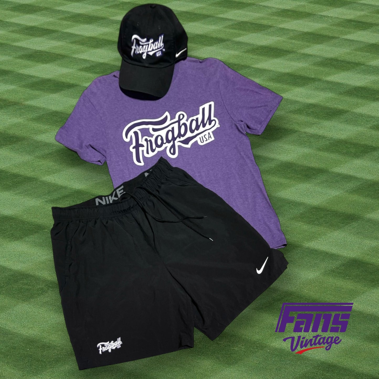 TCU Baseball player-issue “Frogball” Nike workout shorts