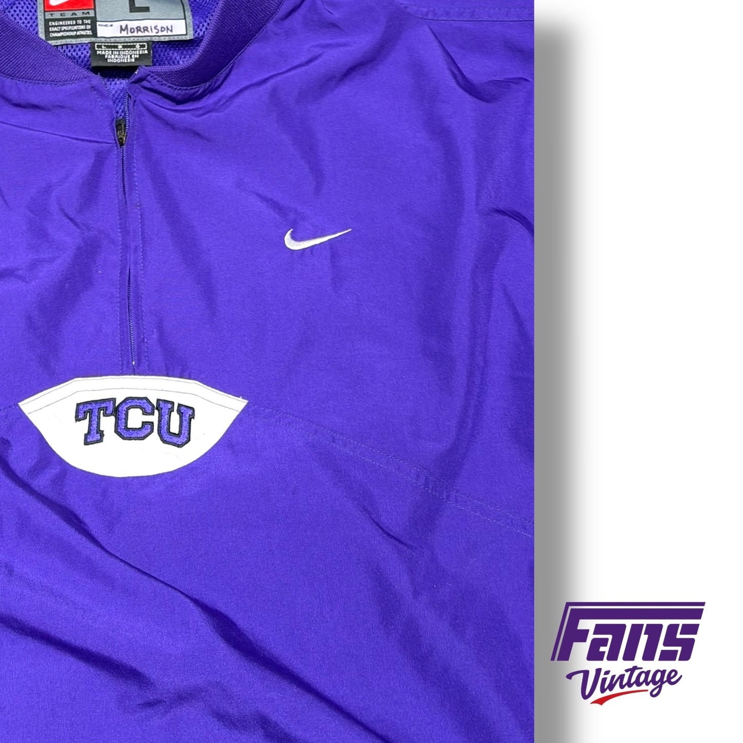 TCU Vintage Y2K Era Nike Team Issued Windbreaker Style Pullover