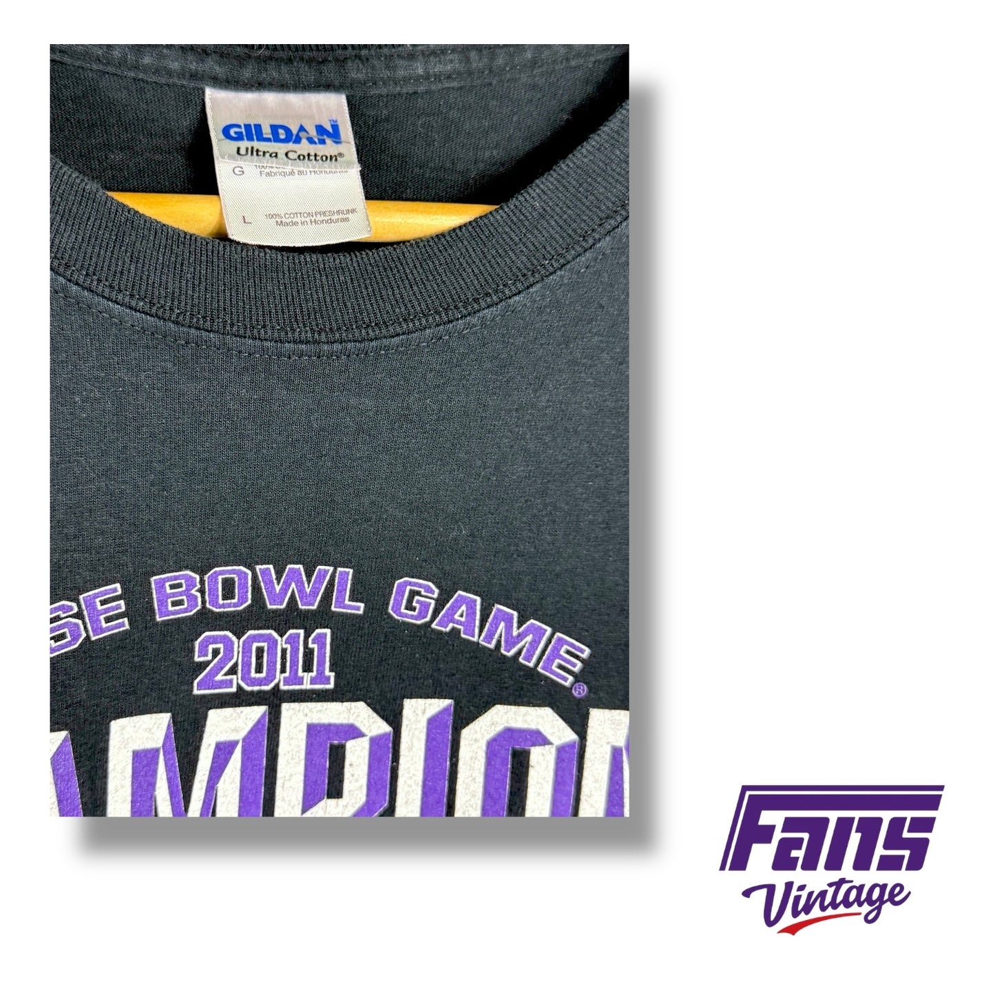 TCU Rose Bowl Champions 2011 Long Sleeve Shirt - Rare Print! Double Sided Undefeated Season Commemorative