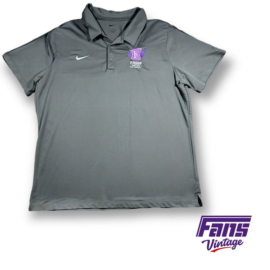 TCU Football Team Exclusive Polo - Custom Nike “Frogs for life” Spike Shield Embroidery