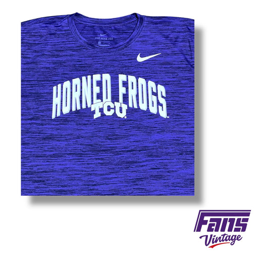 TCU Team‑Issued Nike Heather Purple Tee with 'Horned Frogs' Logo