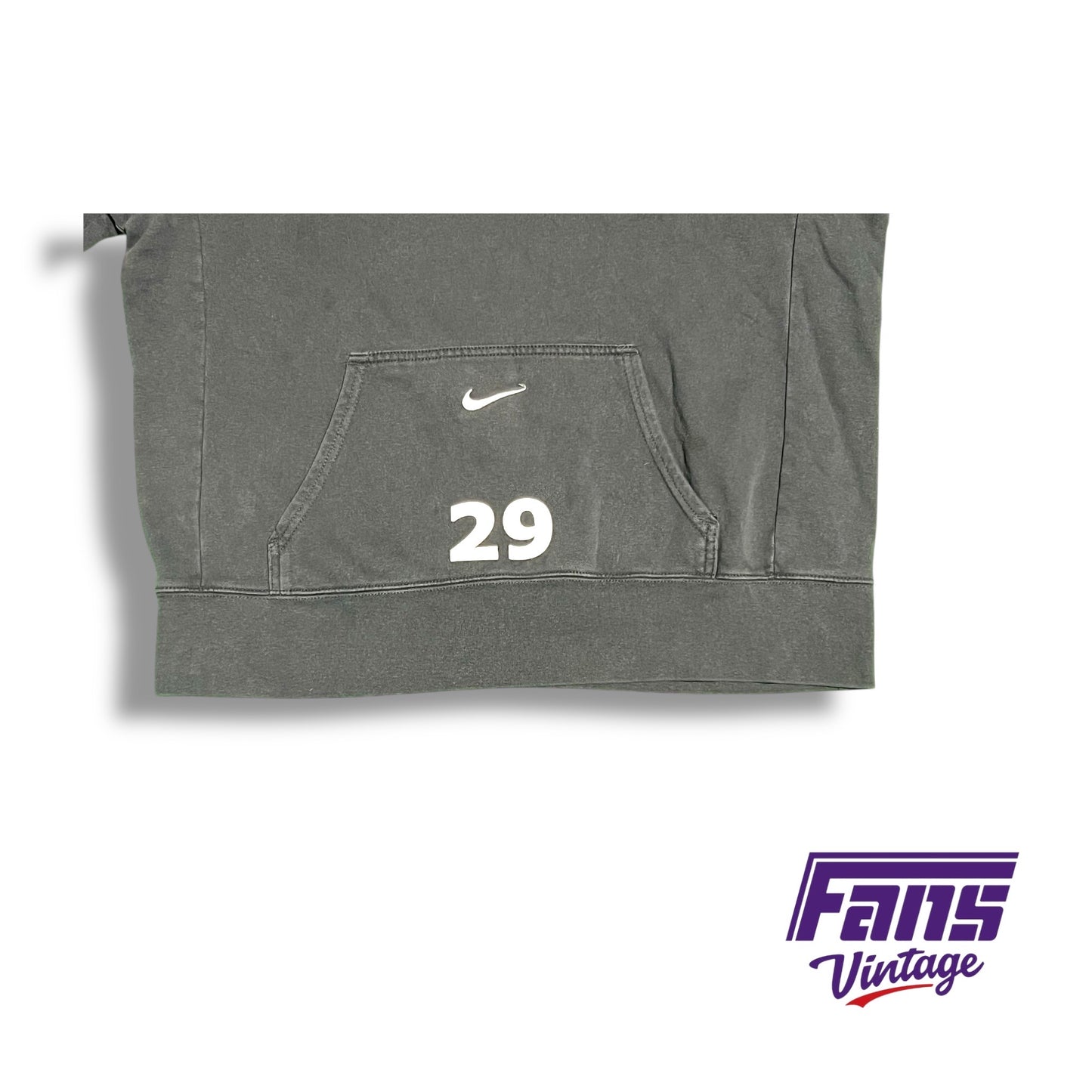 TCU baseball Nike team issued College World Series custom hoodie sweatshirt with embroidered Omaha patch and numbering #29