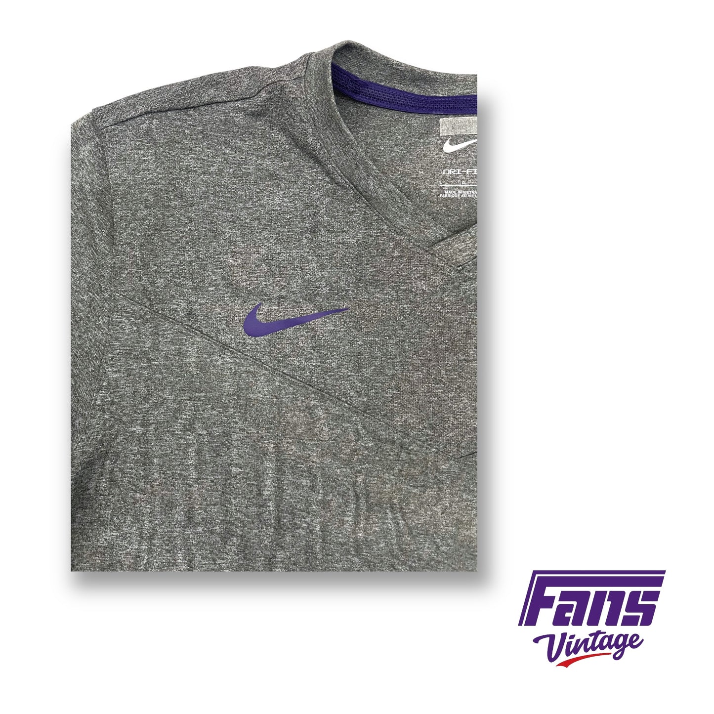 TCU Team Issued Nike Premium long sleeve v-neck workout shirt