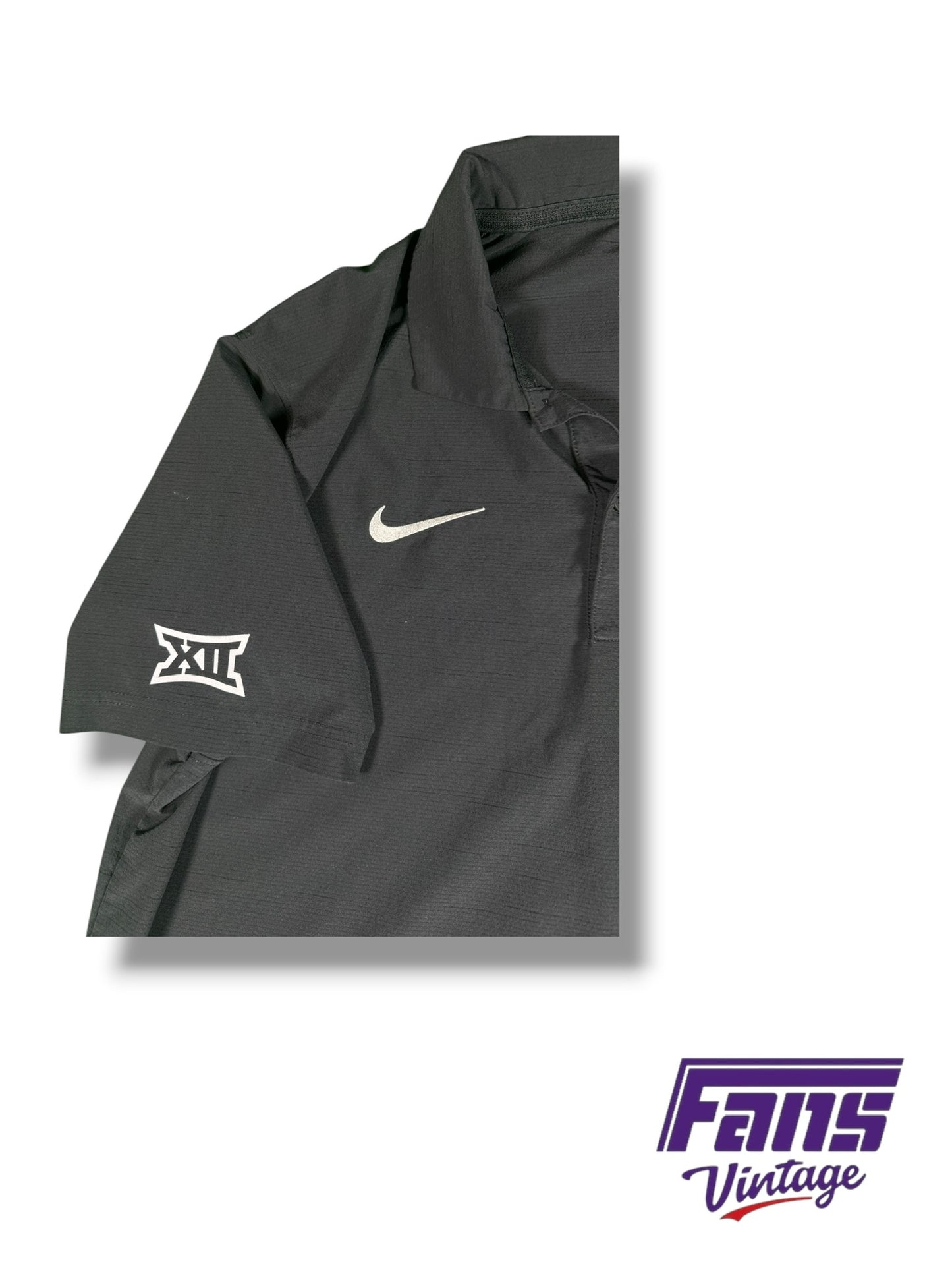 TCU Nike Team Issued Premium Textured Matte ‘Move to Zero’ Drifit Polo