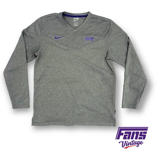 TCU Team Issue Nike Premium V-Neck Long Sleeve Training Shirt