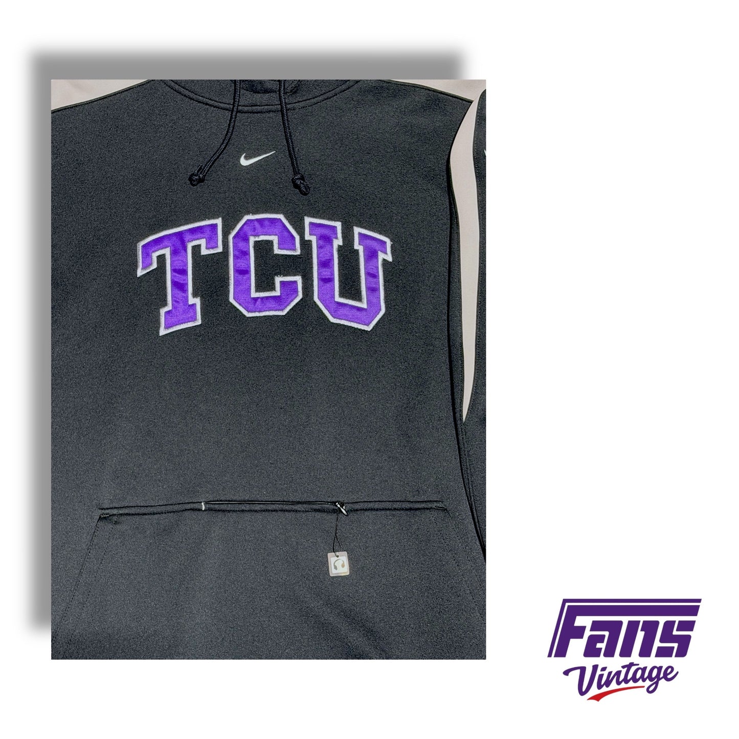 New with Tags! EPIC Y2K Era Vintage TCU Volleyball Team Issue Nike Center Swoosh Hoodie with epic details