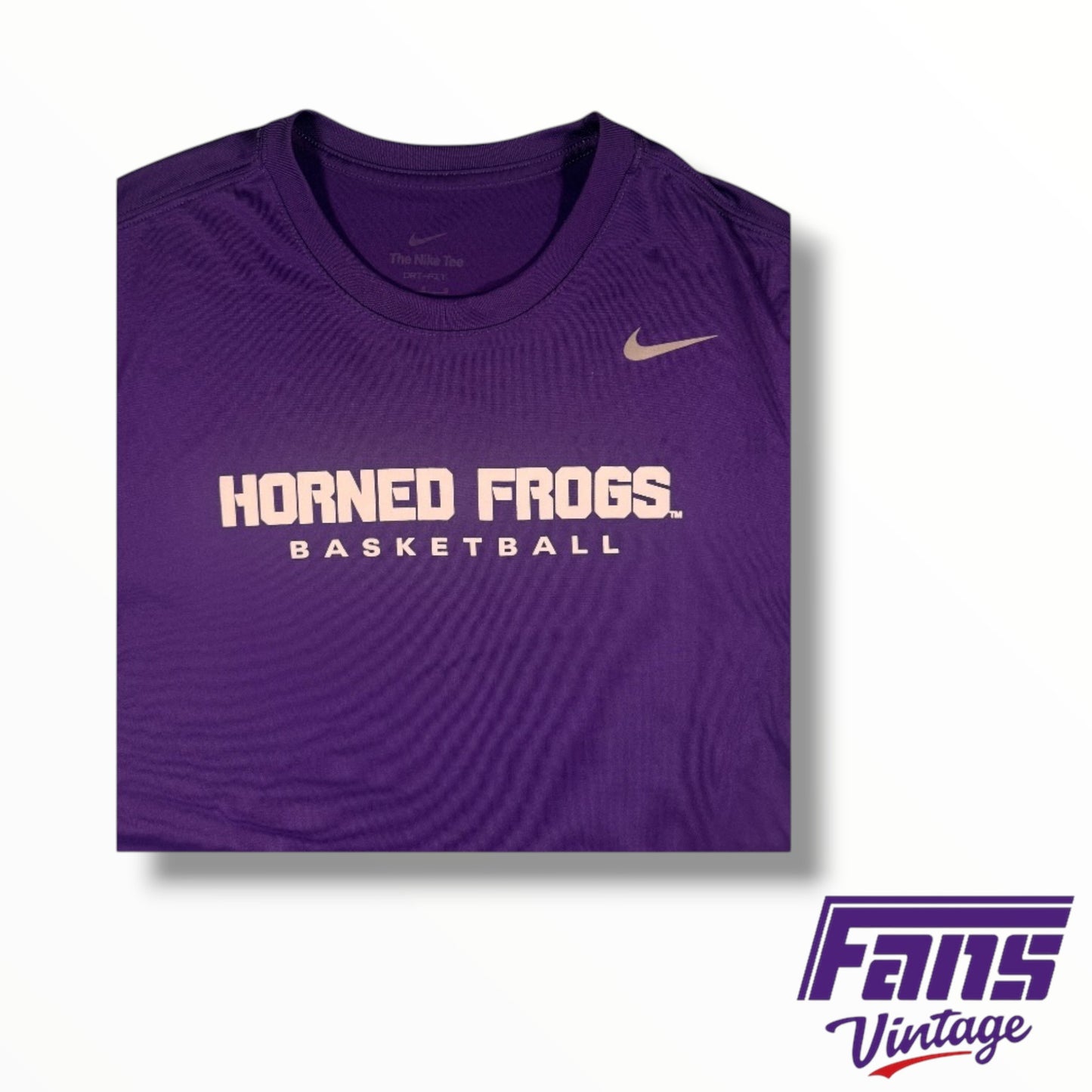 Team-Issued Nike Purple TCU Basketball Shirt with Horned Frogs Logo on Front