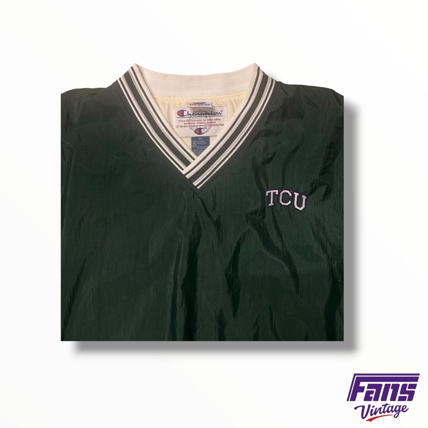 Y2K Vintage TCU Windbreaker Style Champion Pullover with Premium Details