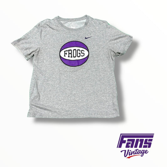 TCU Nike Team Issued Throwback Logo Custom Post Season Basketball T-Shirt