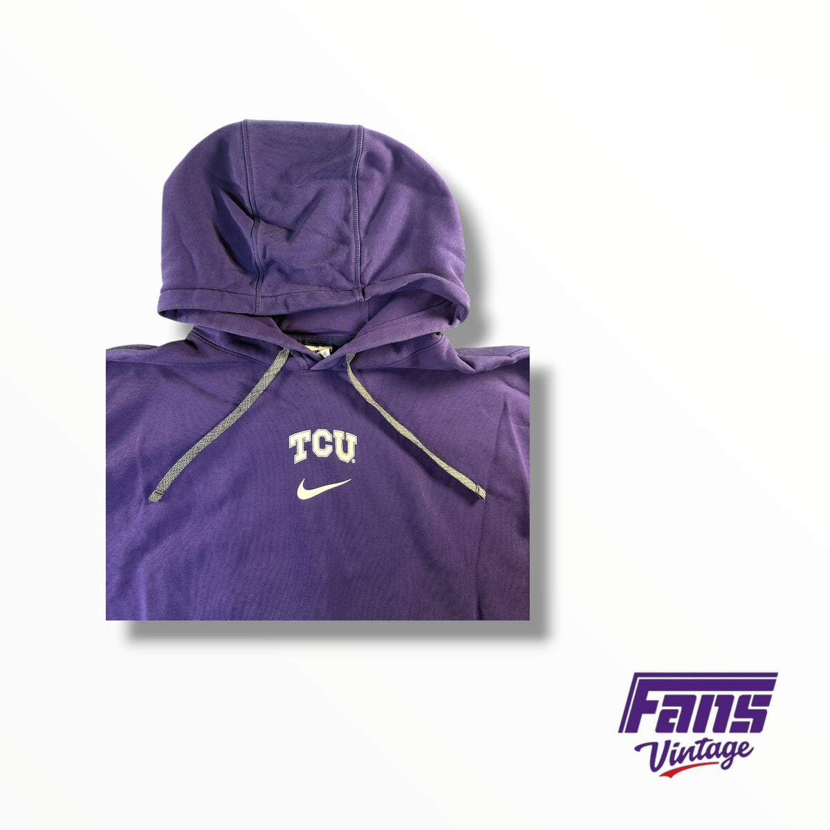 TCU Team Issued Nike Throwback Center Swoosh Short Sleeve Hoodie