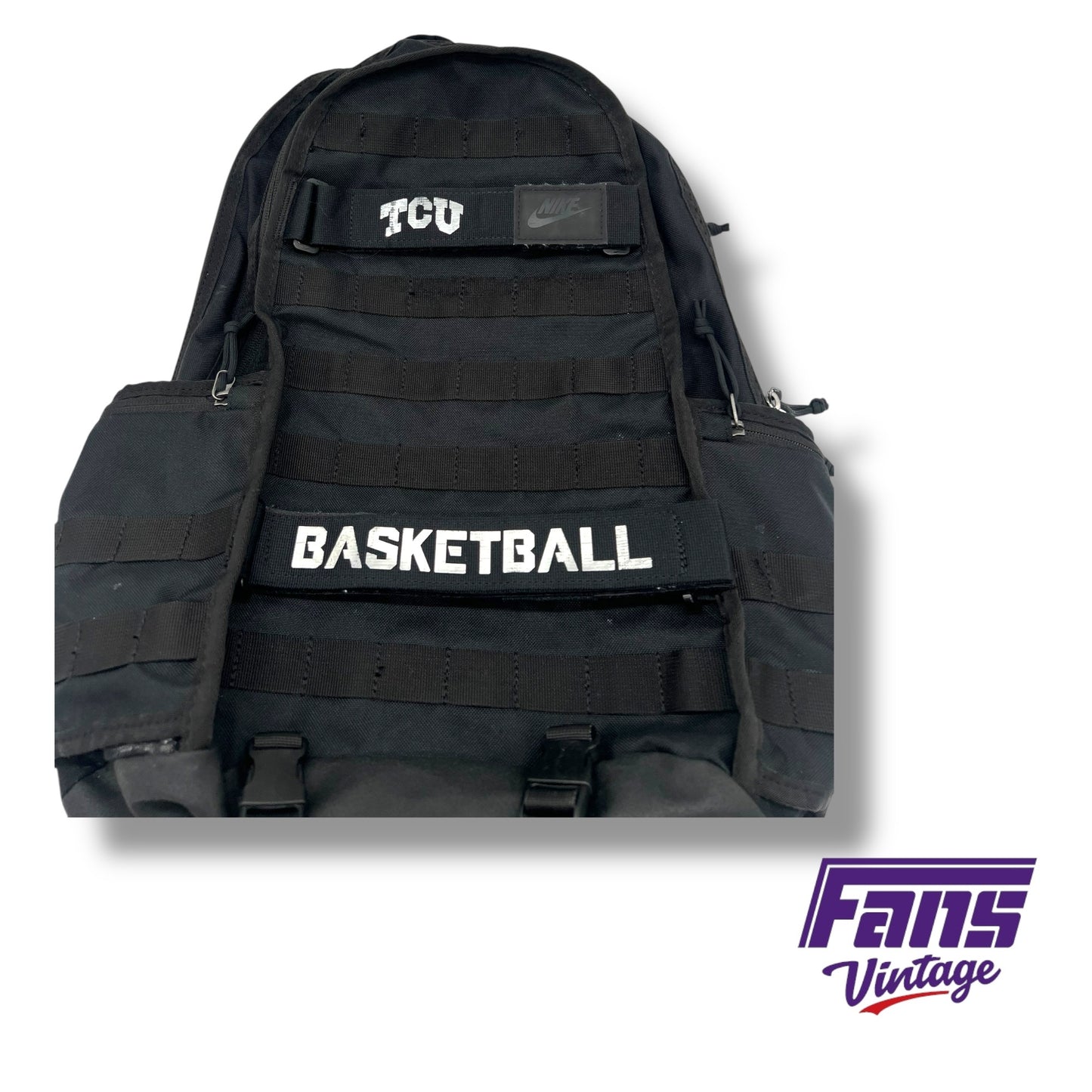 RARE! TCU Basketball Team Custom Nike Tactical Backpack with Silver-Chrome Look Logos