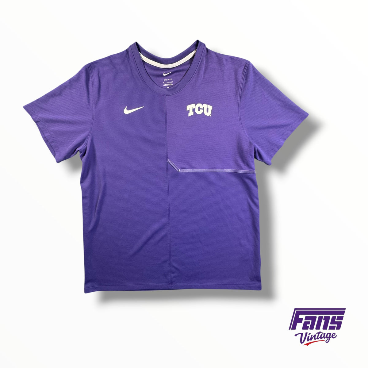 TCU Football Team Issued Nike DriFit Corner Stitched Color Block Premium Training Tee