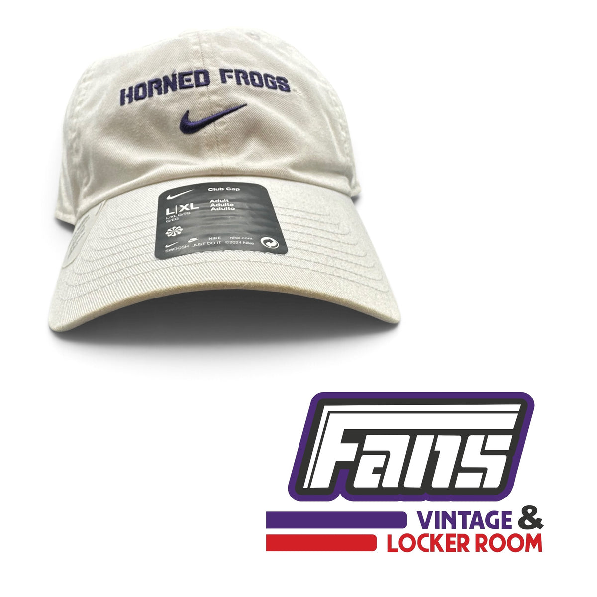 TCU Team Issued Nike On Field White Strapback Dad Hat