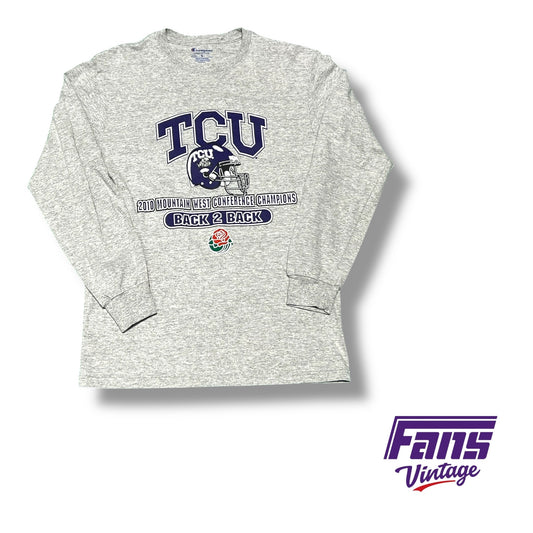 Vintage TCU Rose Bowl Mountain West Champions Long‑Sleeve Shirt