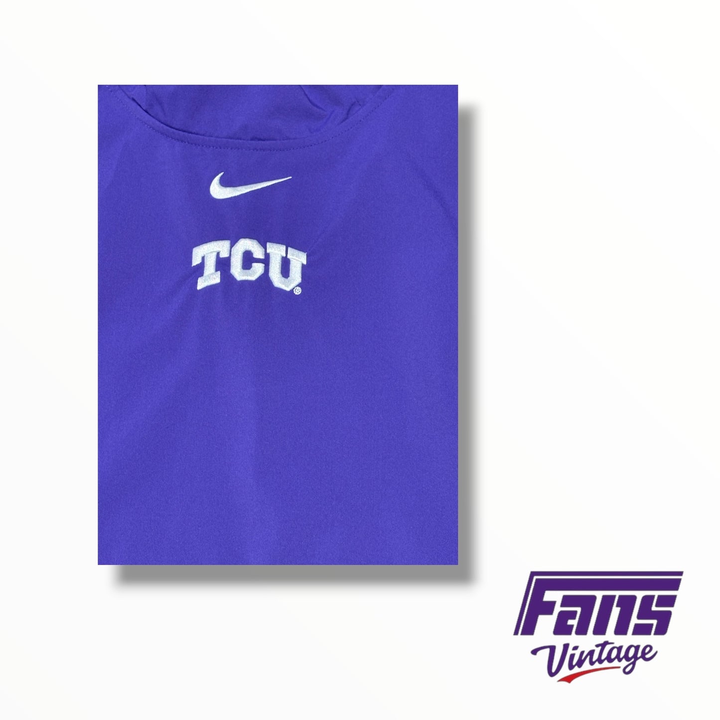 TCU Nike Team Issued Sideline Sleeveless Hooded Pullover