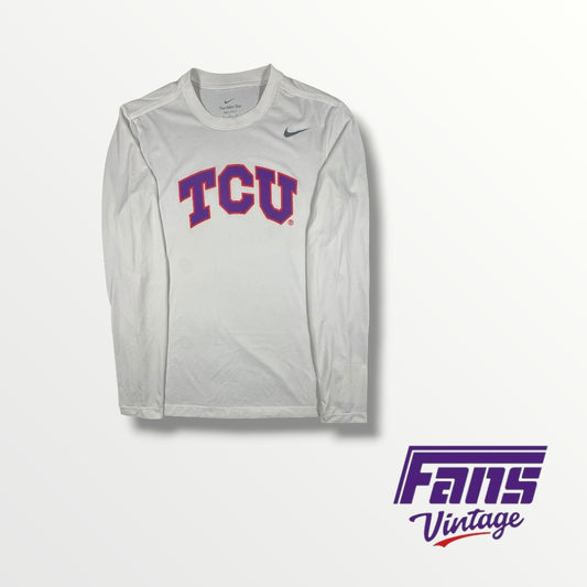 Team-Issued Nike TCU White Long Sleeve Spit Blood Shirt