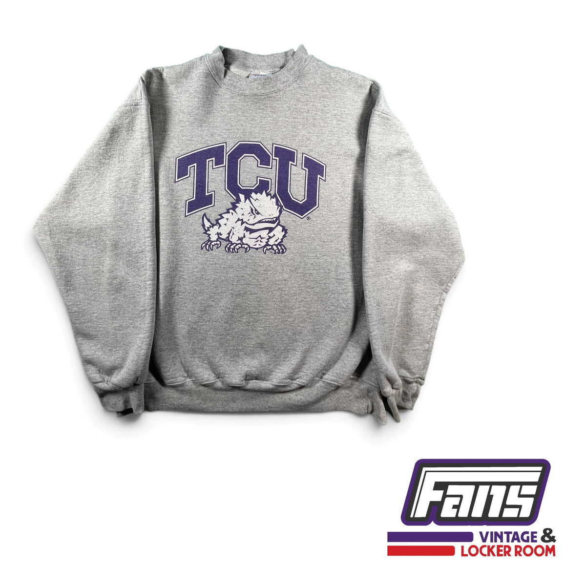 Vintage TCU Y2K Horned Frog Gray Crewneck Sweatshirt