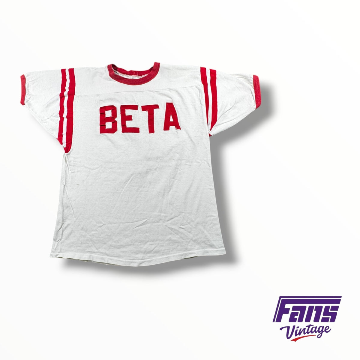 Vintage 70s Double Sided Fraternity Beta Jersey Style Stitched Letters Tee